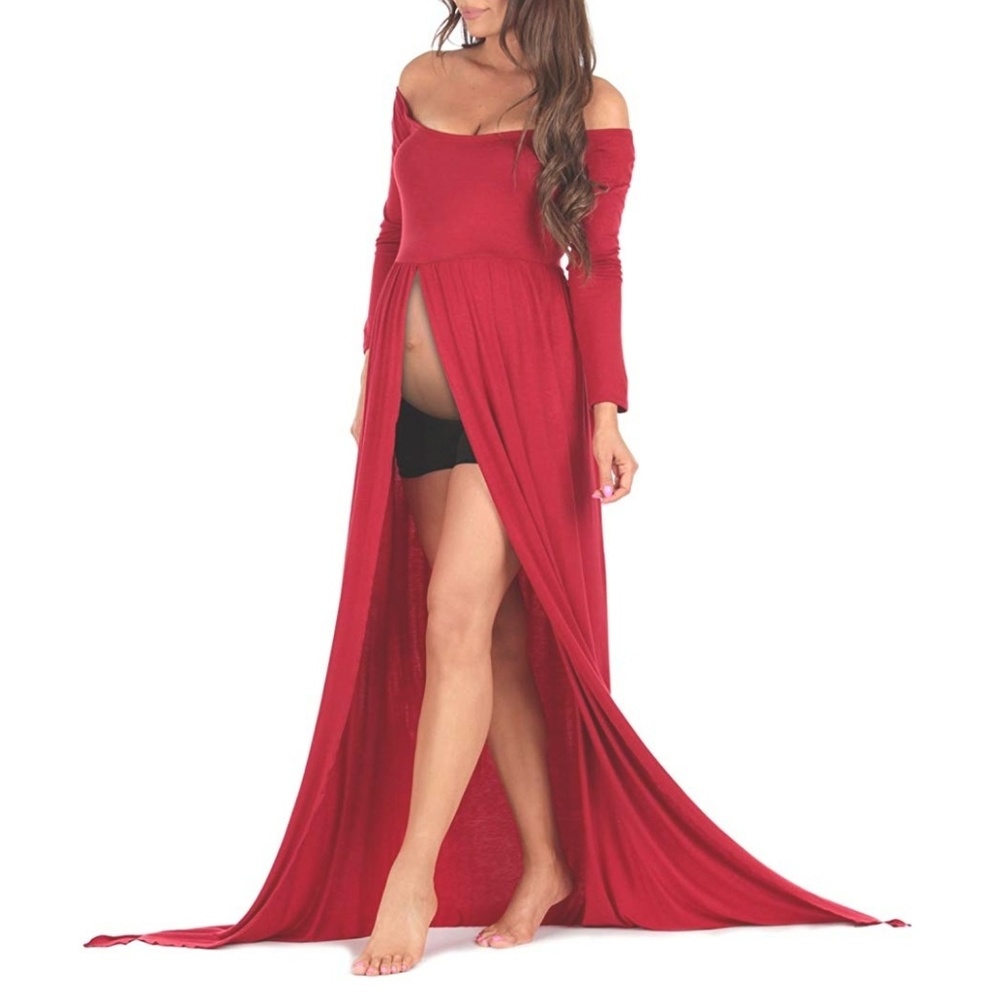 Valentine's♥️ Maternity Photoshoot Flowy Maxi Gown - Picture 2 of 7